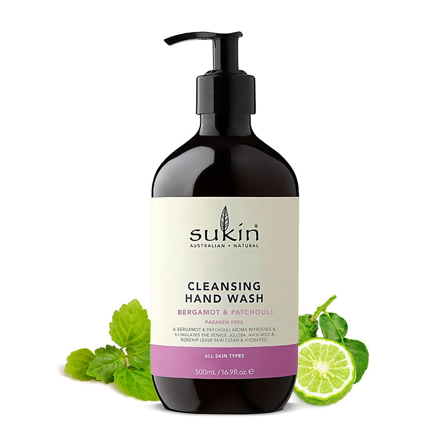 Sukin: Cleansing Hand Wash Bergamot & Patchouli - 500ml