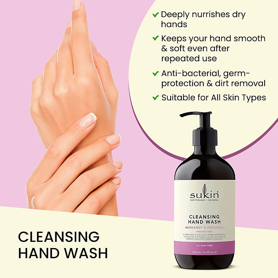 Sukin-Cleansing Hand Wash Bergamot & Patchouli - 500ml