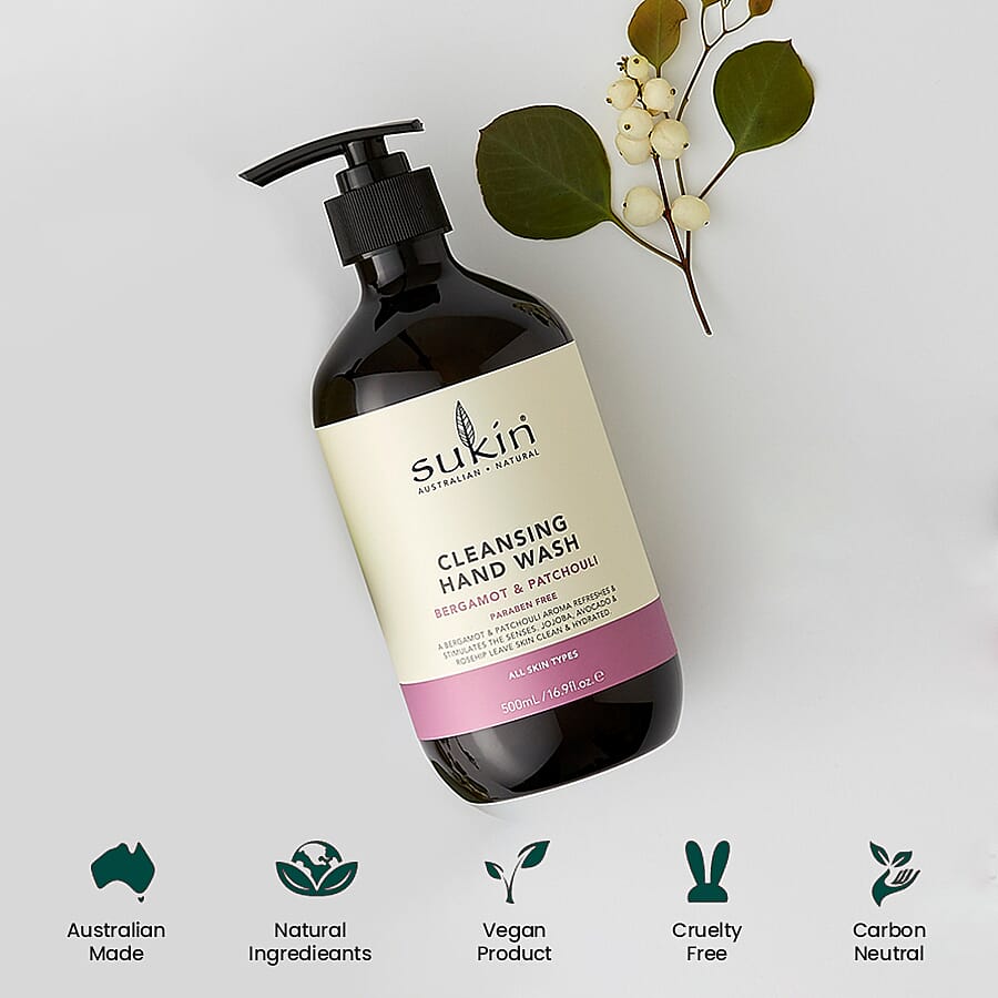 Sukin-Cleansing Hand Wash Bergamot & Patchouli - 500ml