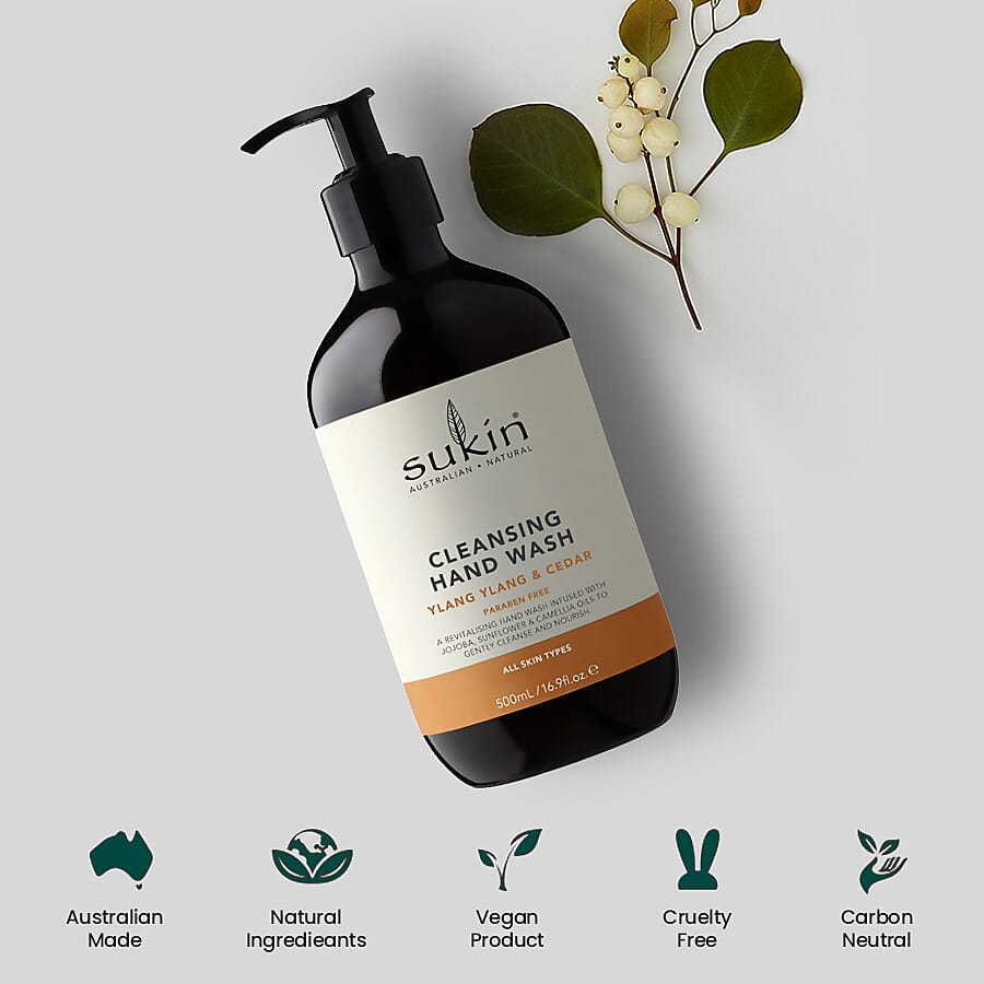 Sukin-Cleansing Hand Wash Pump Ylang Ylang & Cedar - 500ml