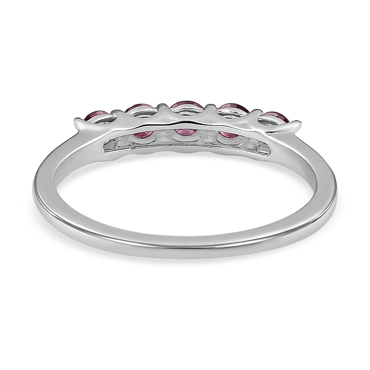 Close Out- 9K White Gold Purple Diamond 5 Stone Ring 0.50 Ct.