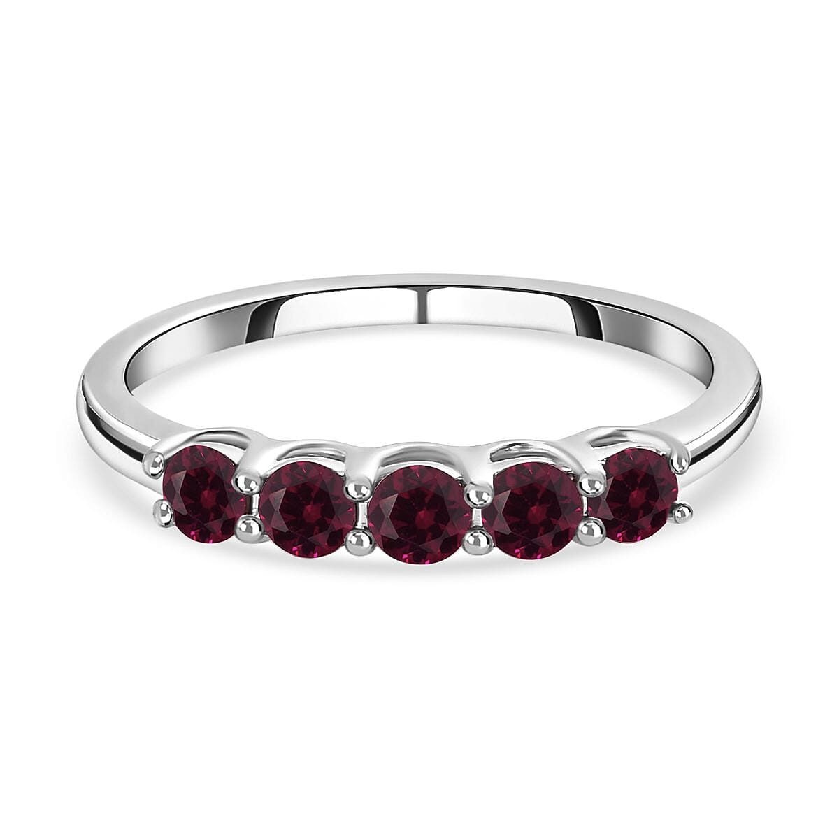 Close Out- 9K White Gold Purple Diamond 5 Stone Ring 0.50 Ct.