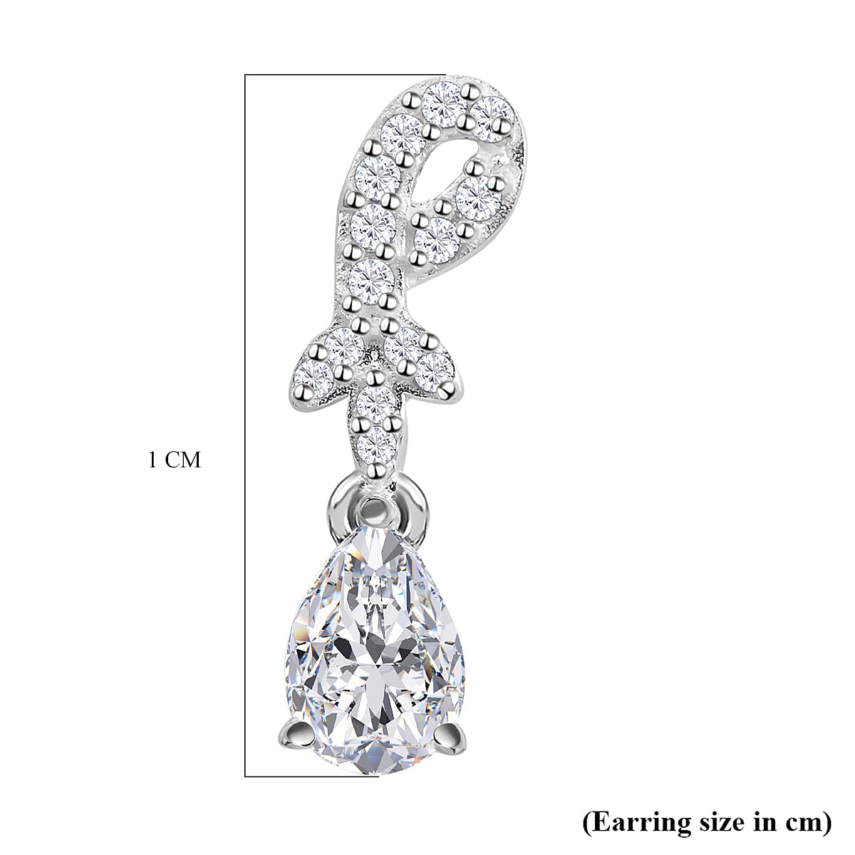 Simulated Diamond Dangling Earrings in Sterling Silver