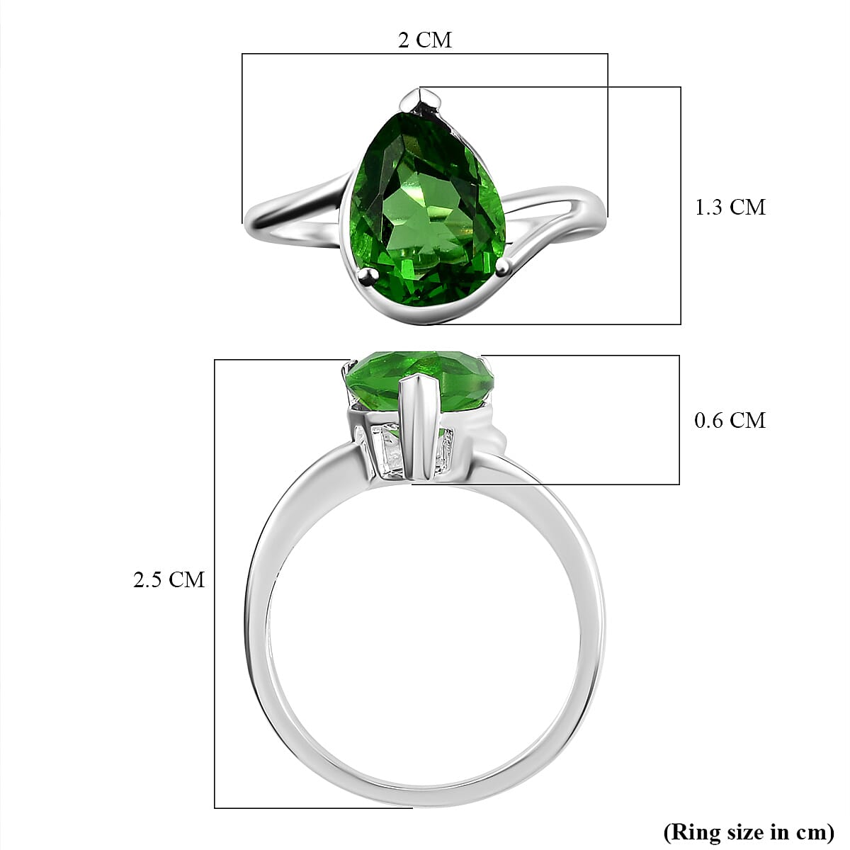 Helenite Solitaire Ring in Sterling Silver 2.30 Ct.