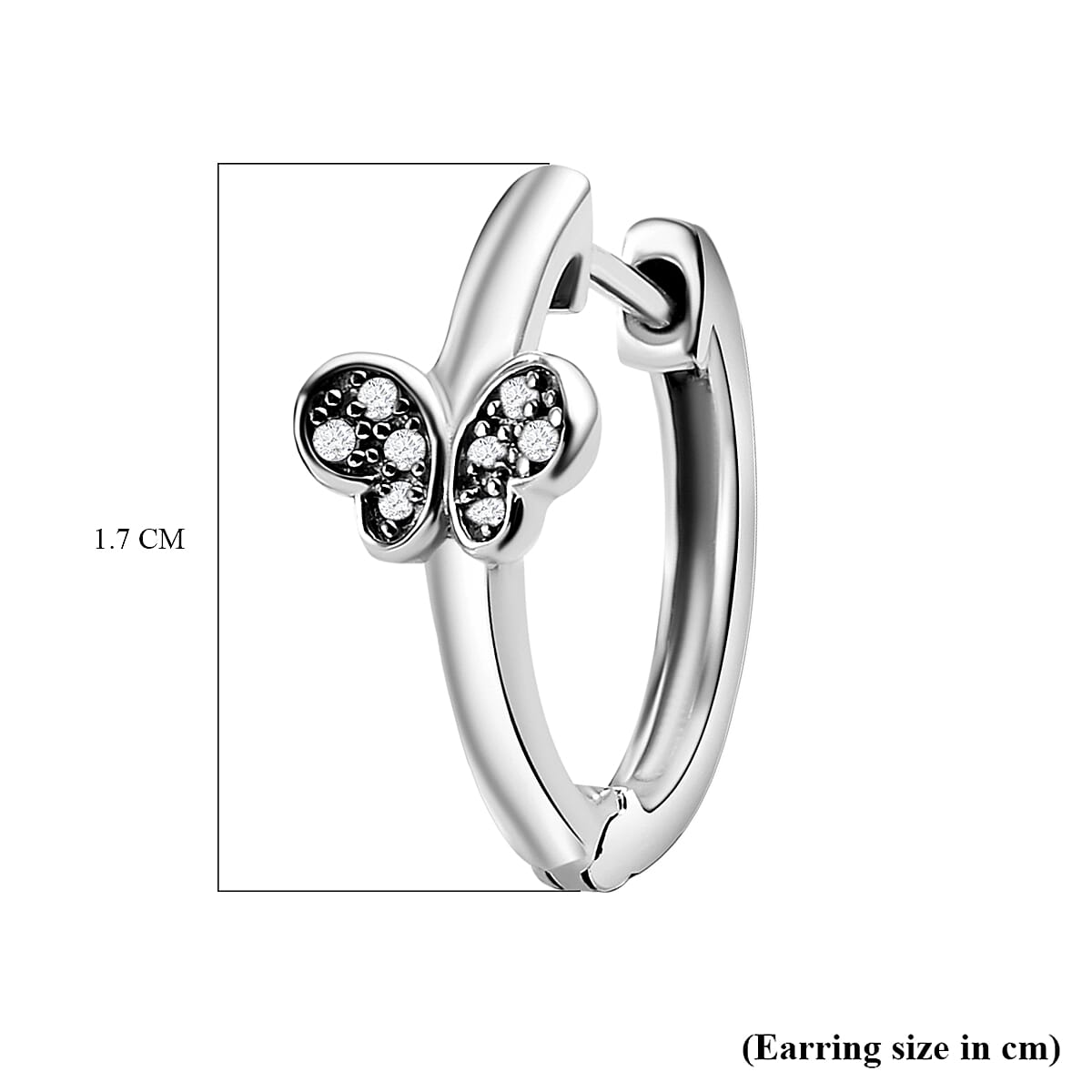 Diamond Hoop Earrings in Platinum Overlay Sterling Silver