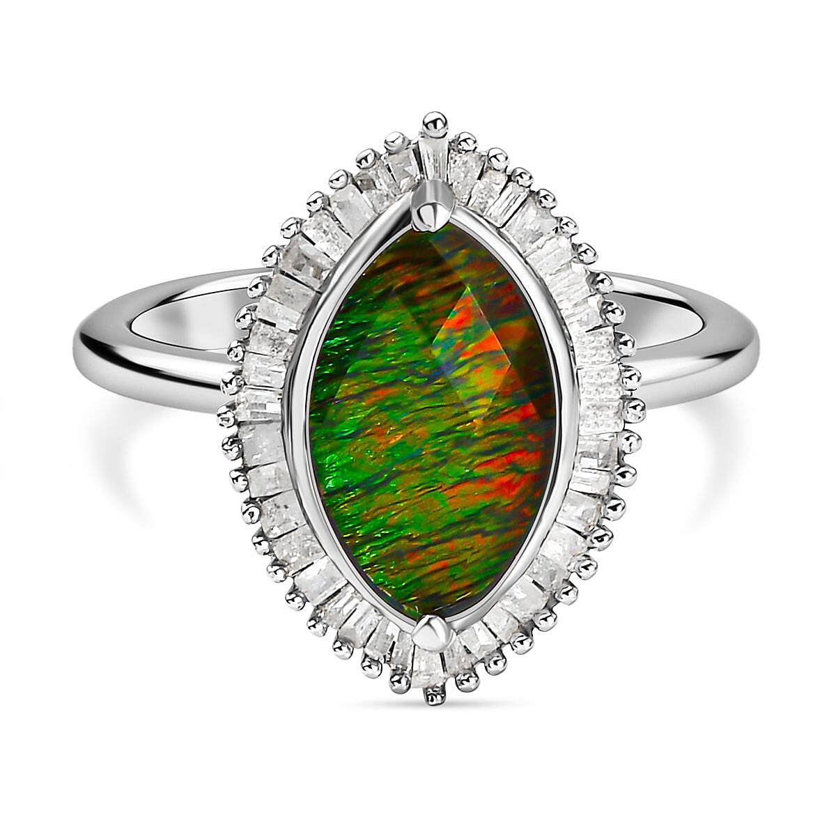 Ammolite hot sale engagement ring