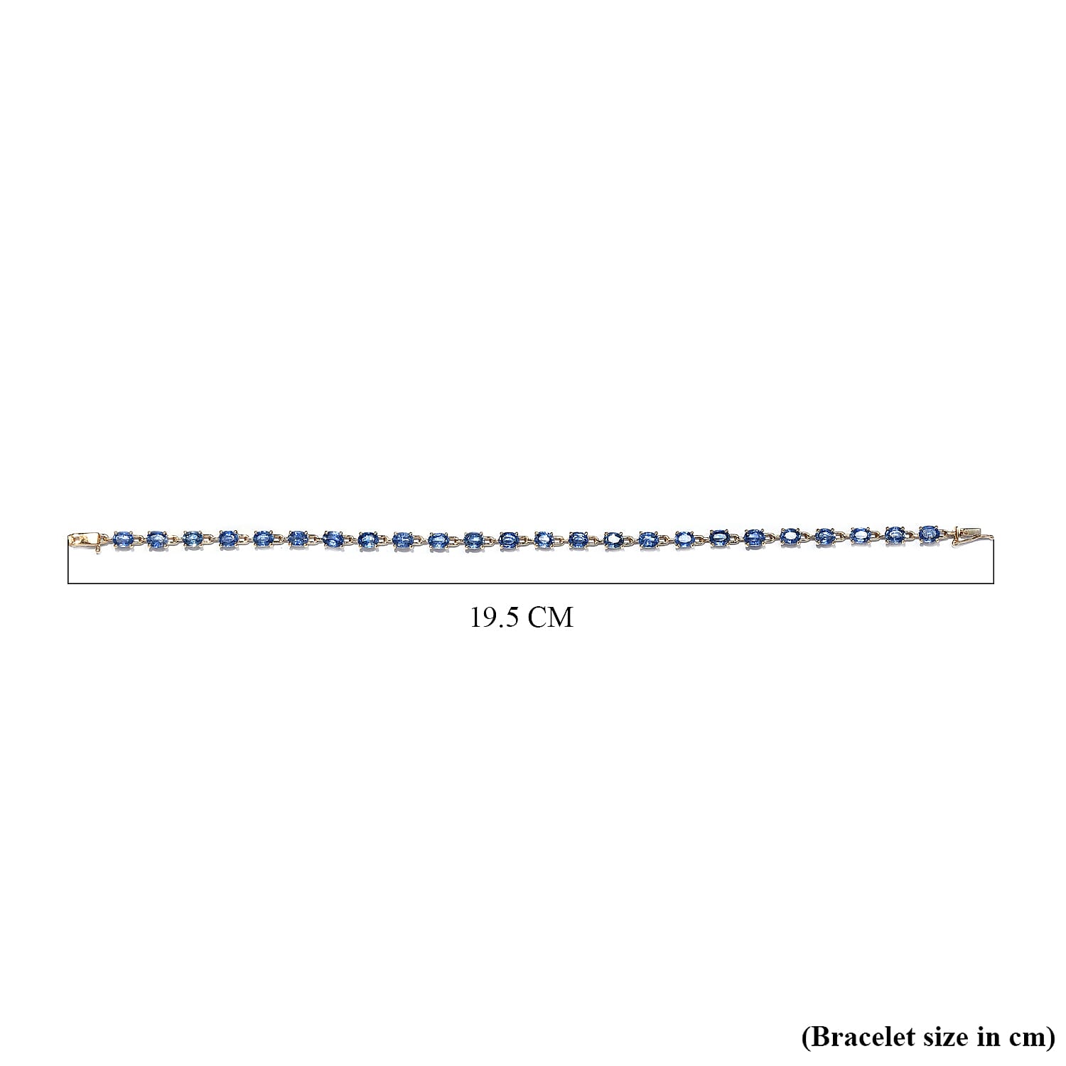 14K Yellow Gold Blue Ceylon Sapphire Bracelet (Size - 7.5) 7.44 Ct.