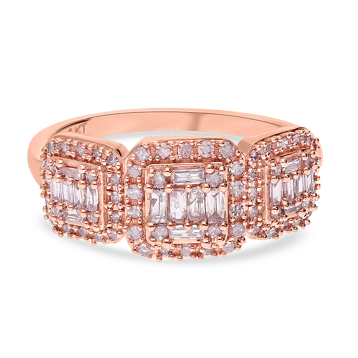 9K Rose Gold SGL Certified Natural Pink Diamond Ring 0.52 Ct