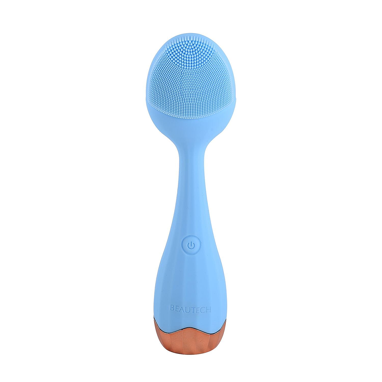 Waterproof Silicone Facial Cleansing Brush - Light Blue (With 4 Speeds - USB Charger)