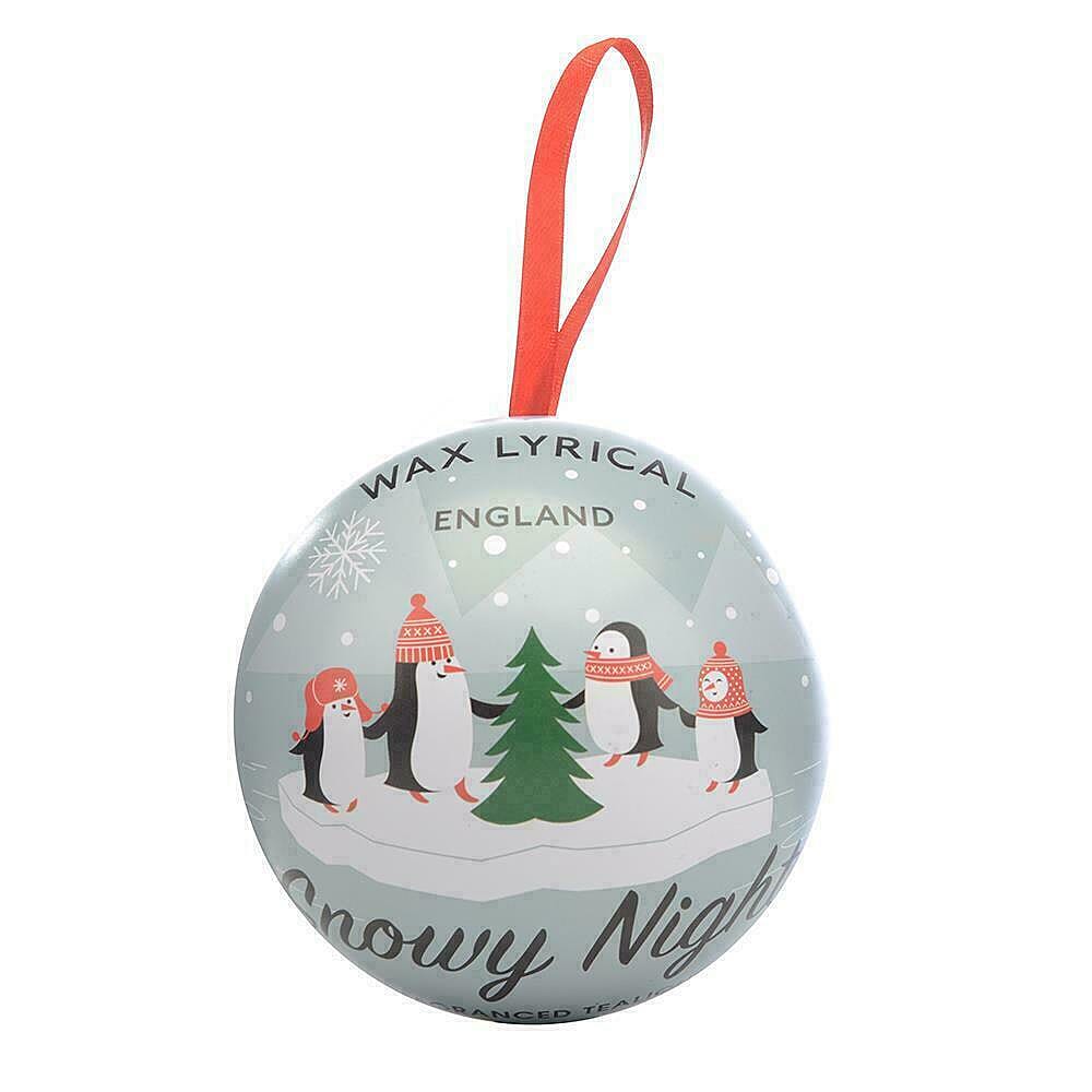 WAX LYRICAL Christmas Snowy Night 9 Tealights Bauble - Lily, Jasmine, Amber