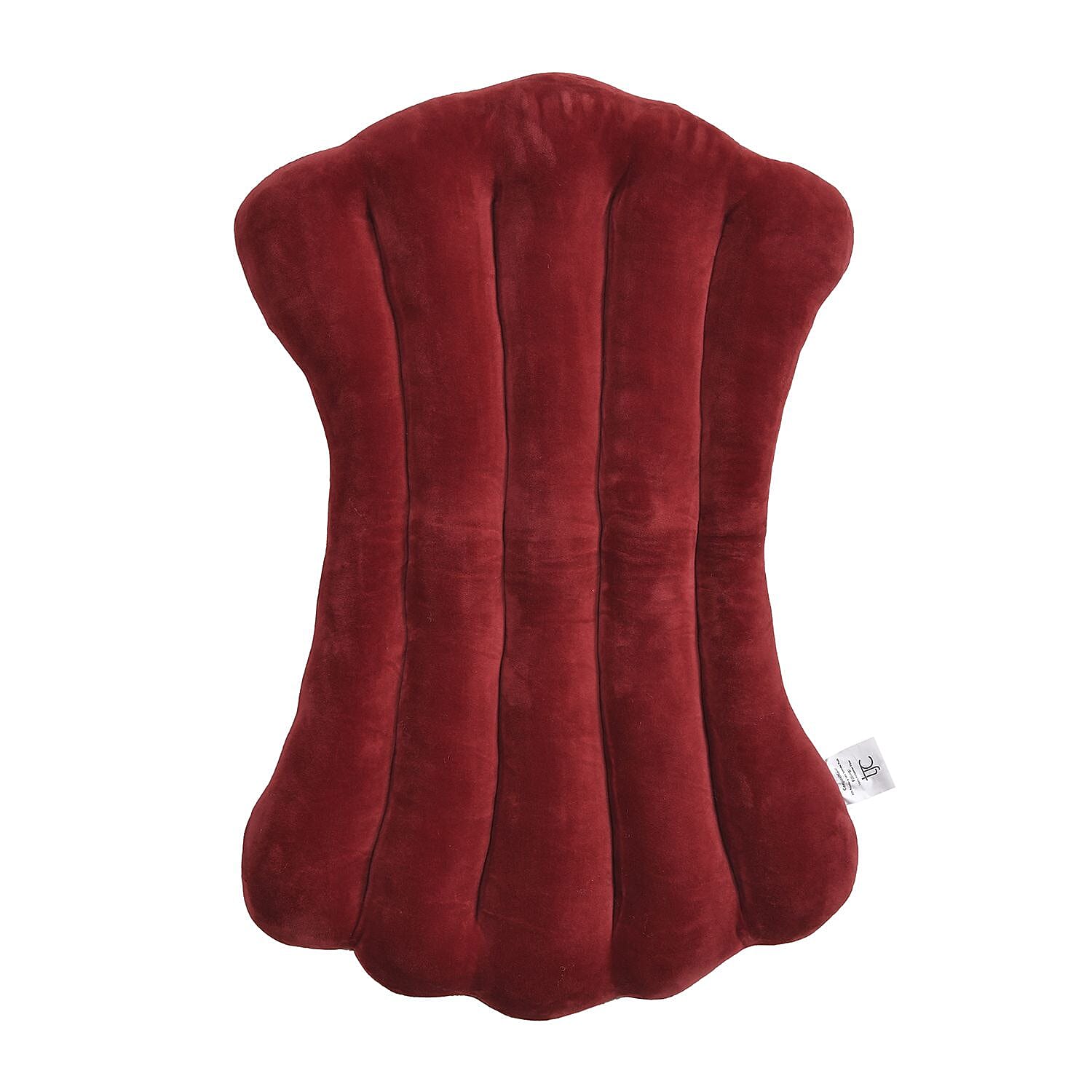 Back Support - Woven Scallop Shaped Cushion (Size 70x42 cm) - Red