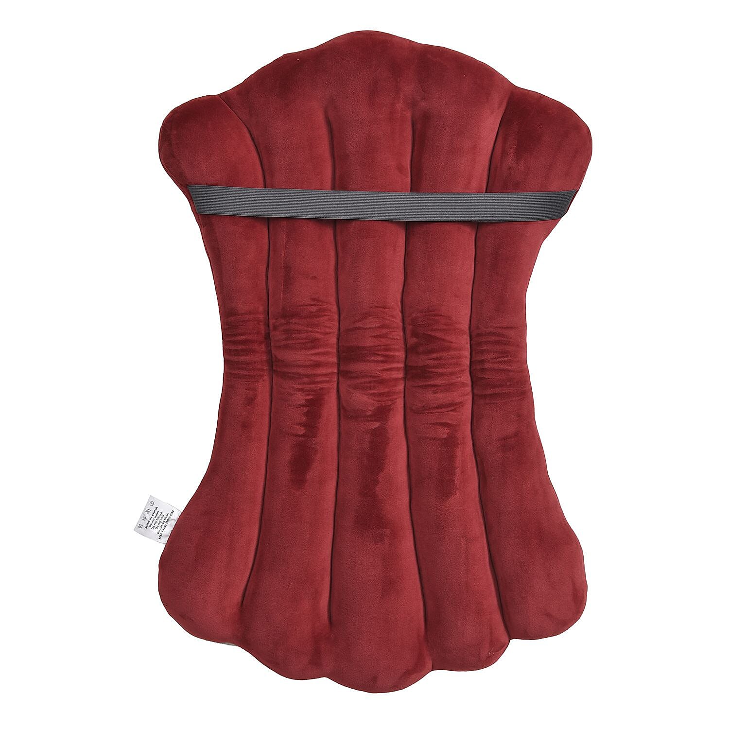 Back Support - Woven Scallop Shaped Cushion (Size 70x42 cm) - Red