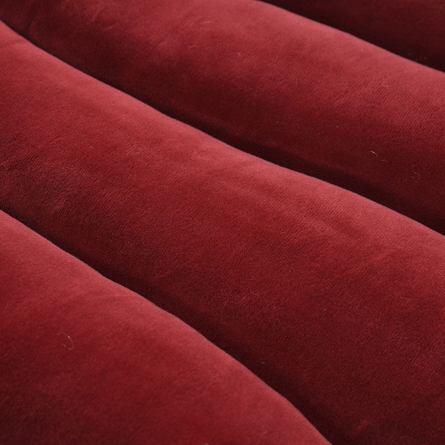 Back Support - Woven Scallop Shaped Cushion (Size 70x42 cm) - Red