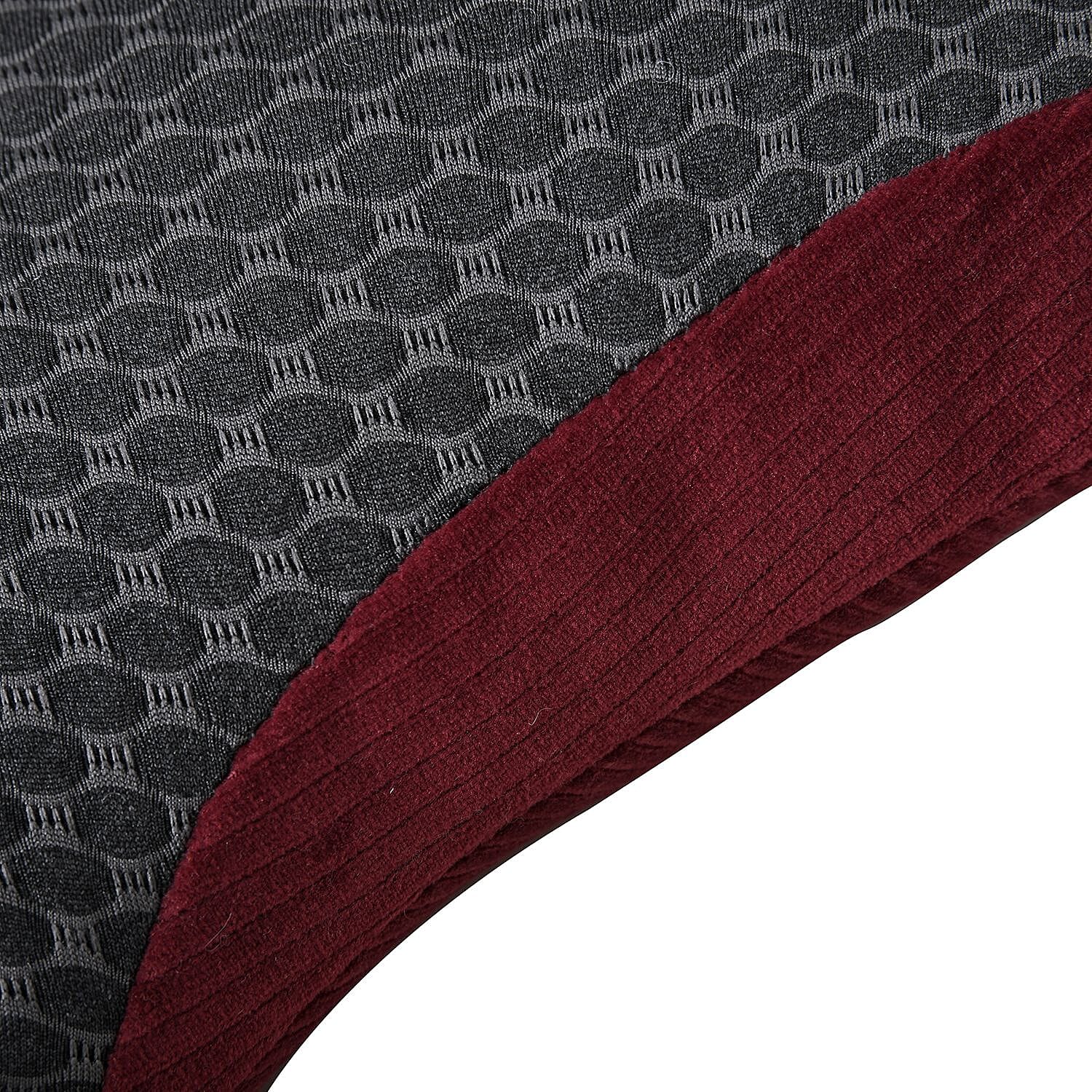 Back Support - Woven Sting Ray Shaped Cushion (Size 40x48 Cm) - Grey - Wine Red