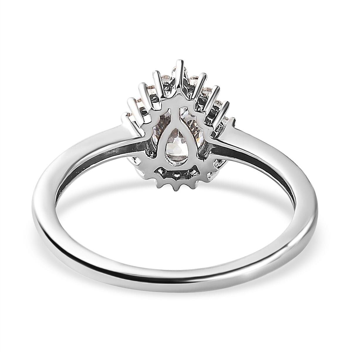 Cubic Zirconia Ring in Platinum Overlay Sterling Silver 1.32 Ct.