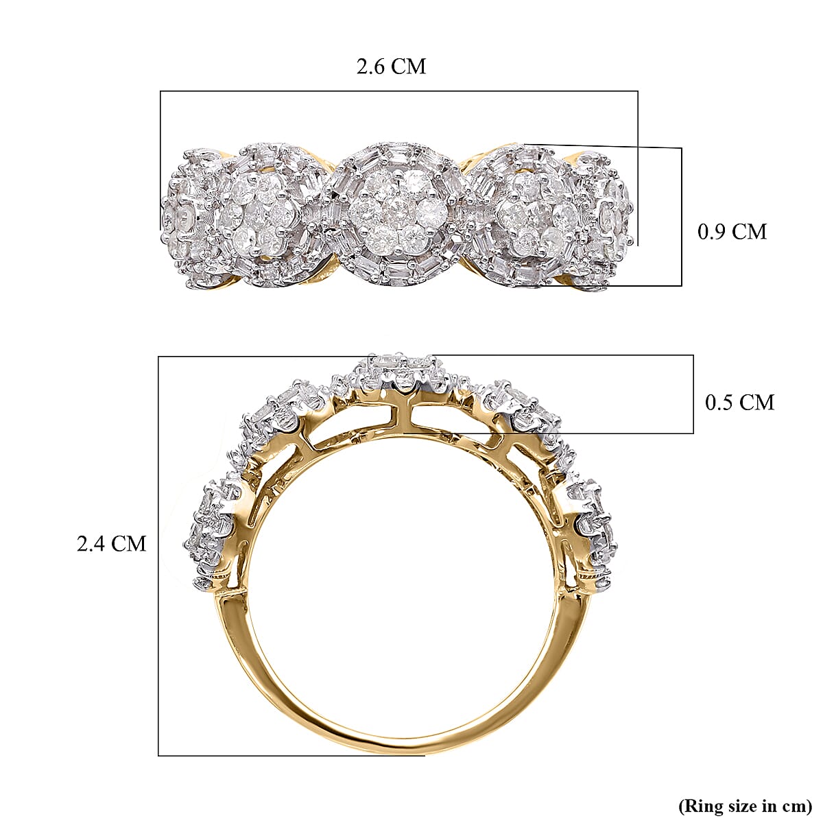 Close Out Deal - 9K Yellow Gold SGL Certified Diamond (I1-I2 -G-H) Ring 1.02 Ct