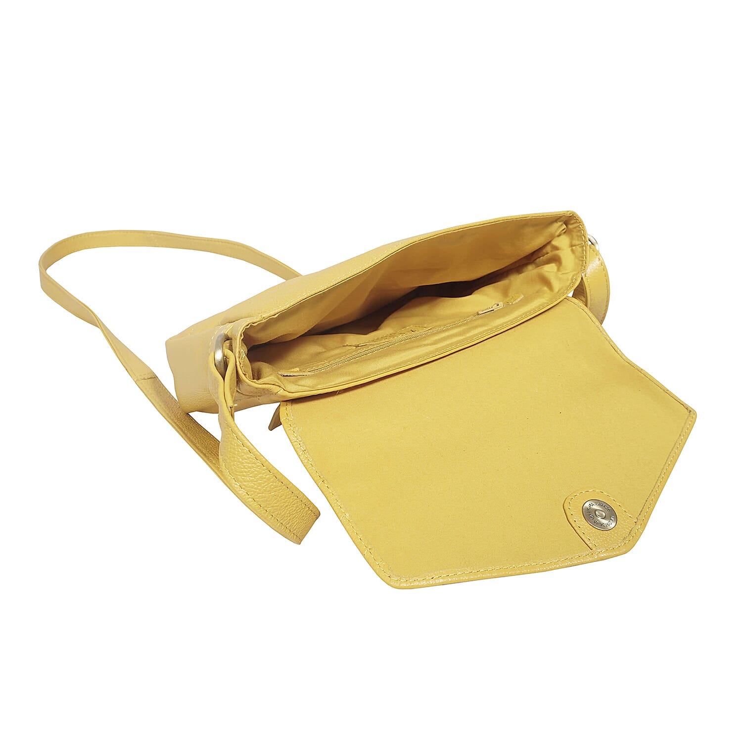 Assots London Genuine Leather Jessica Quilted Crossbody Bag - Yellow