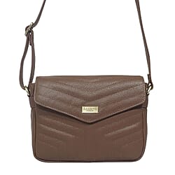 Genuine Leather Crossbody Bag (Size 23x18x5 cm) - Black