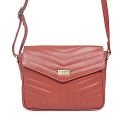 Genuine Leather Crossbody Bag (Size 23x18x5 cm) - Black