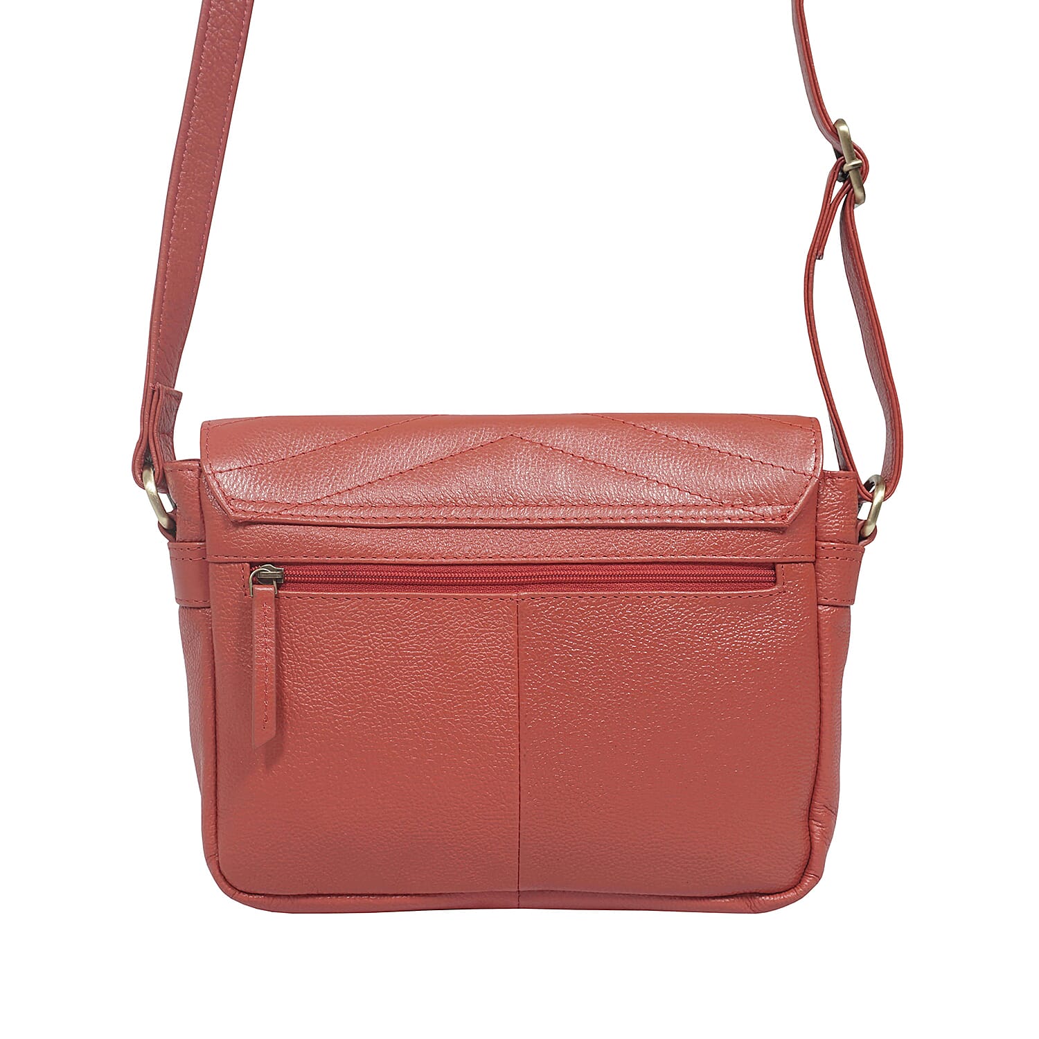 Assots London Genuine Leather Jessica Quilted Crossbody Bag - Red