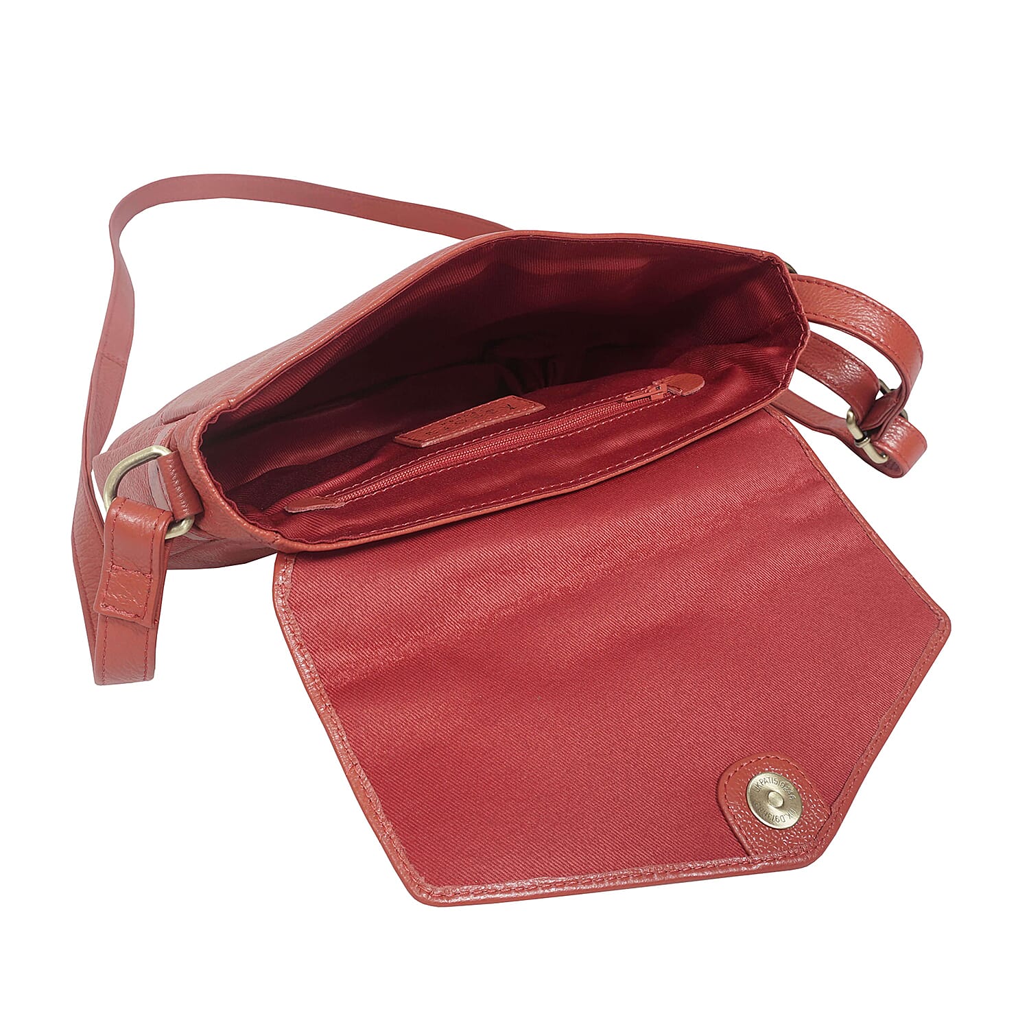 Assots London Genuine Leather Jessica Quilted Crossbody Bag - Red