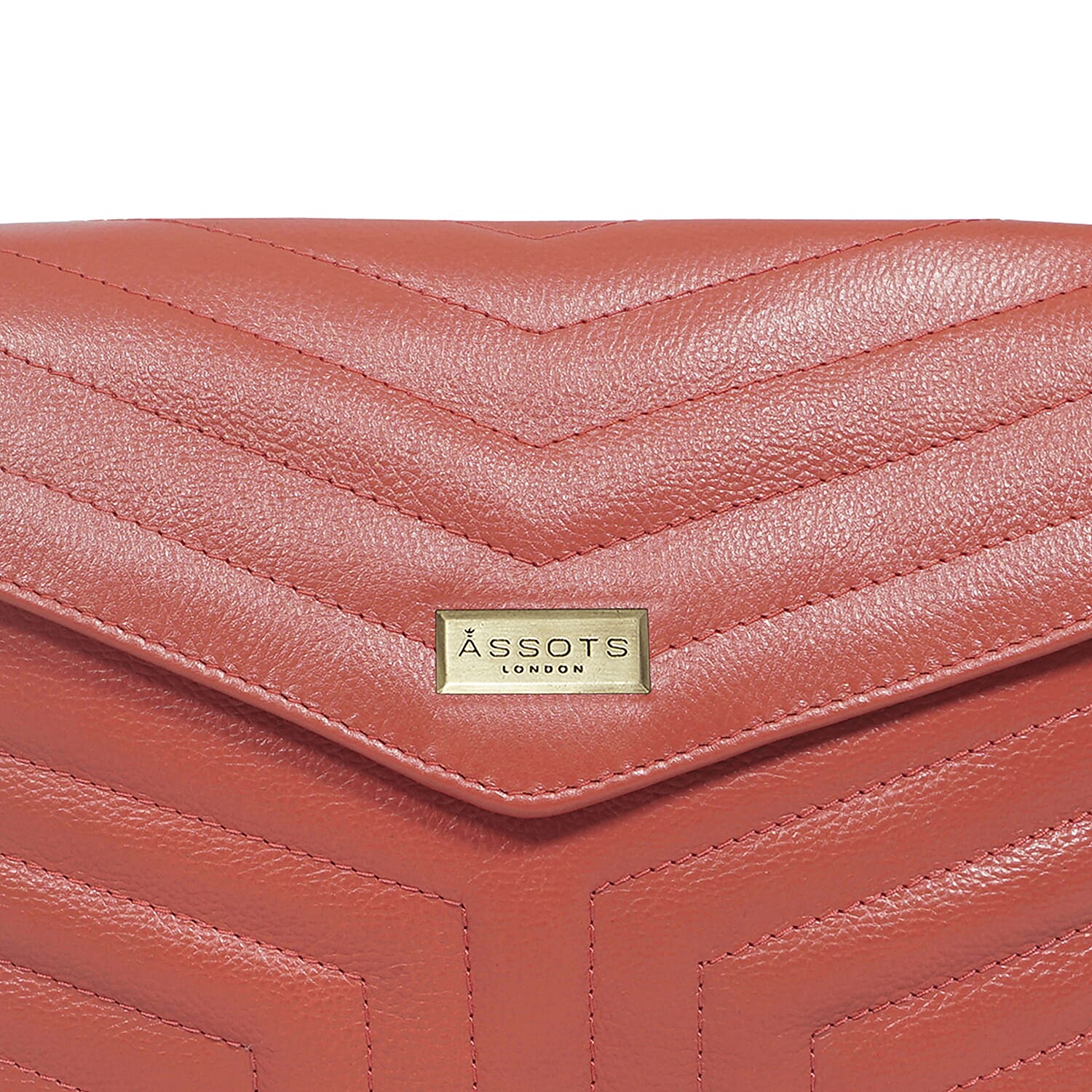 Assots London Genuine Leather Jessica Quilted Crossbody Bag - Red