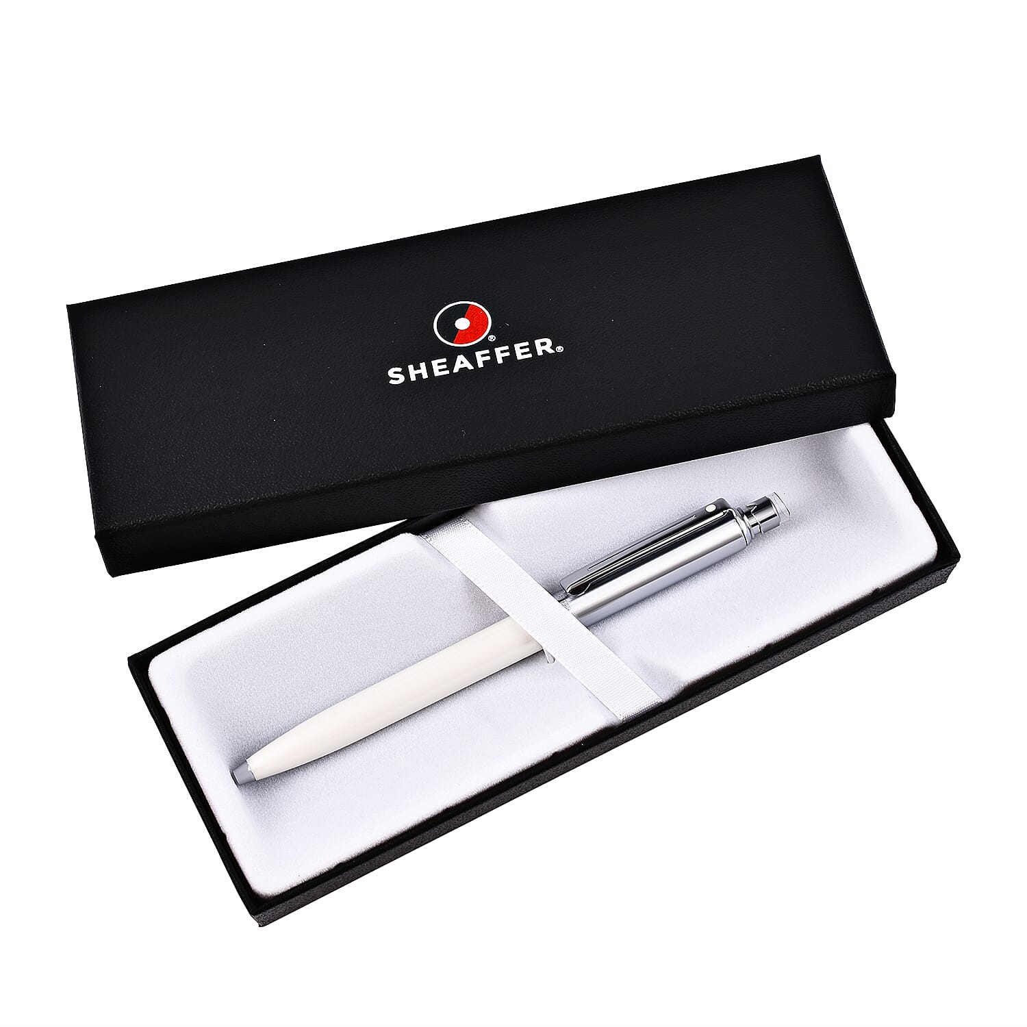 Close Out Deal - Sheaffer Ballpoint Pen White and Metallic Finish In Gift Box