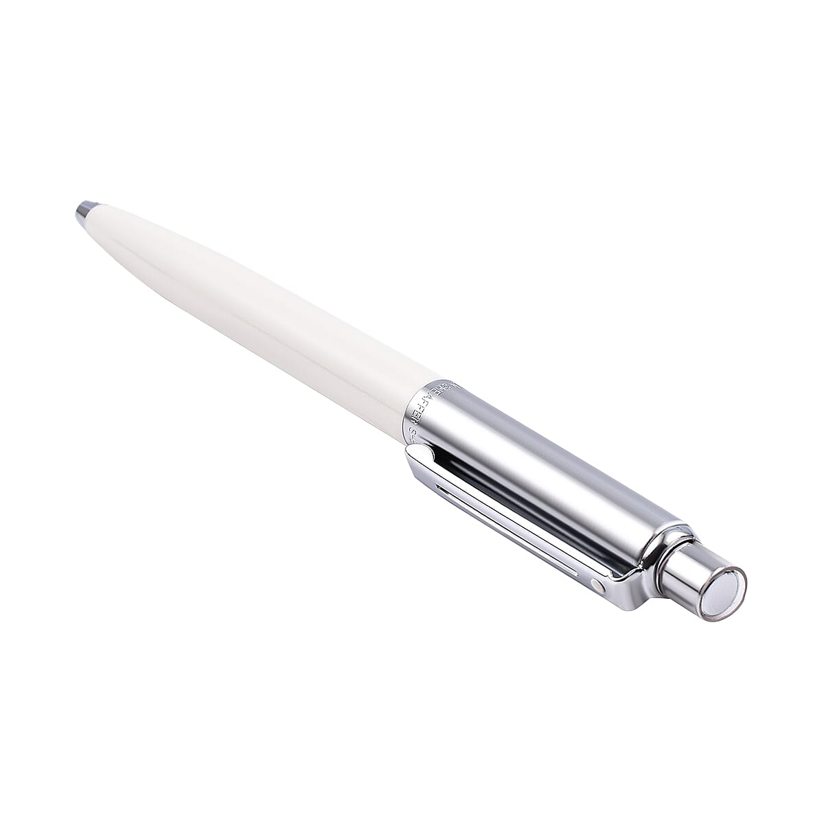 Close Out Deal - Sheaffer Ballpoint Pen White and Metallic Finish In Gift Box
