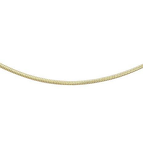 9K Yellow Gold Mini Round Snake Chain 18 Inch