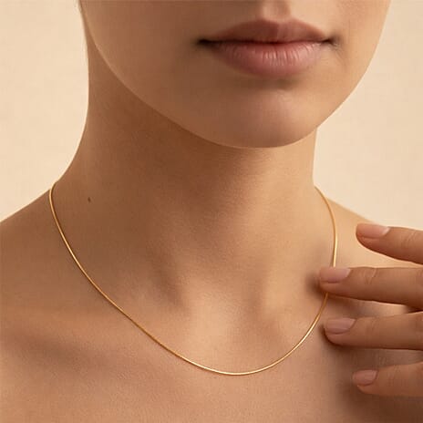 9K Yellow Gold Mini Round Snake Chain 18 Inch