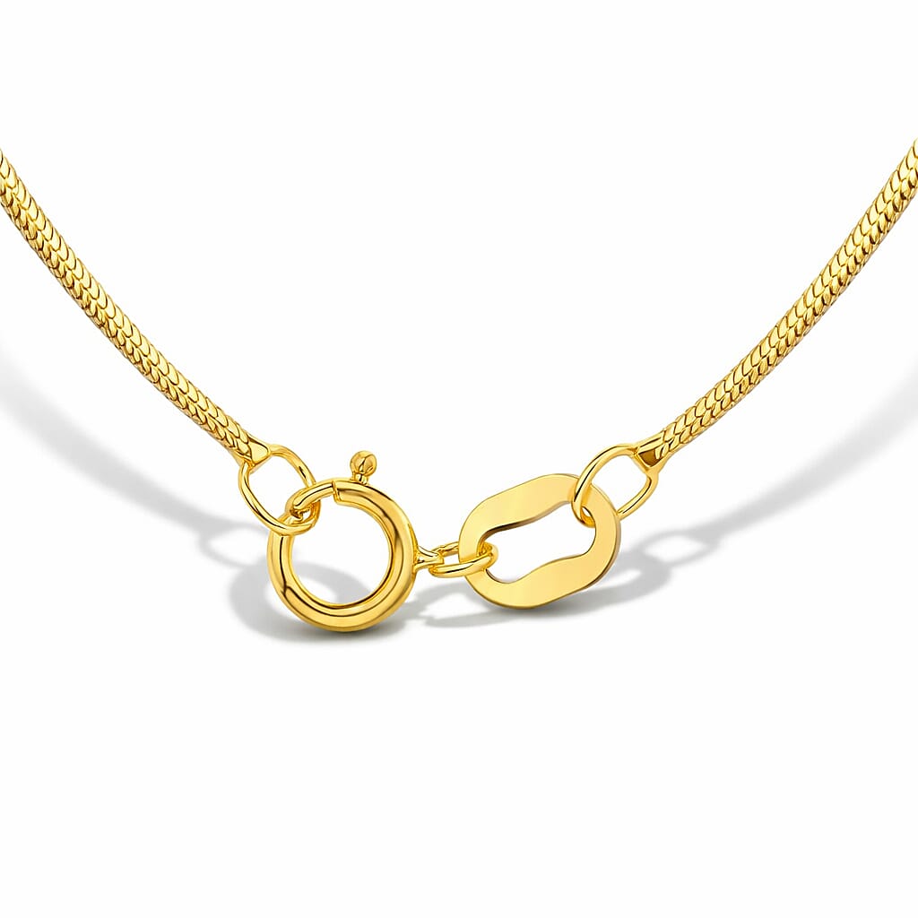 9K Yellow Gold Mini Round Snake Chain 18 Inch