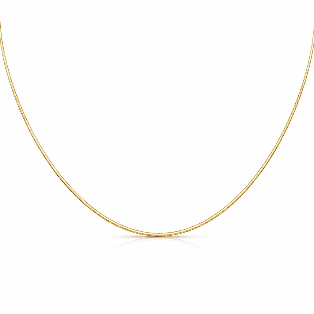 9K Yellow Gold Mini Round Snake Chain 18 Inch