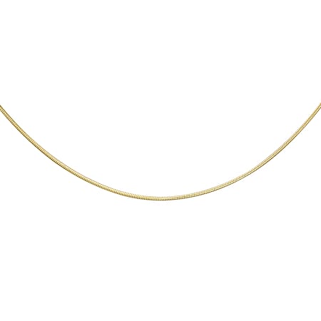 9K Yellow Gold Mini Round Snake Chain 20 Inch