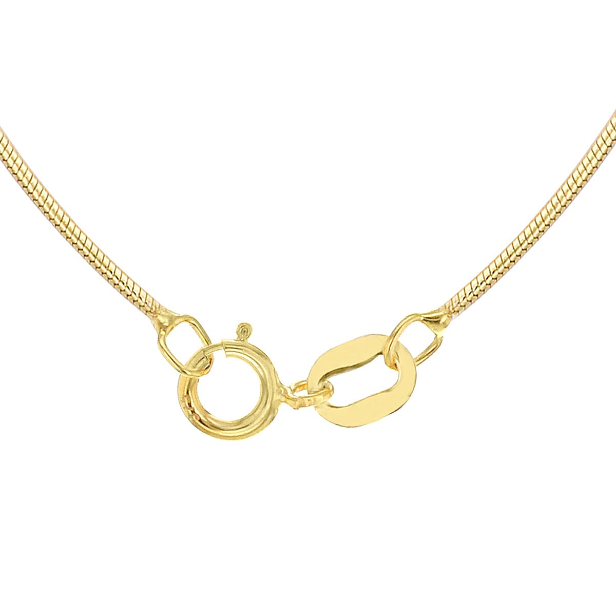 9K Yellow Gold Mini Round Snake Chain 20 Inch