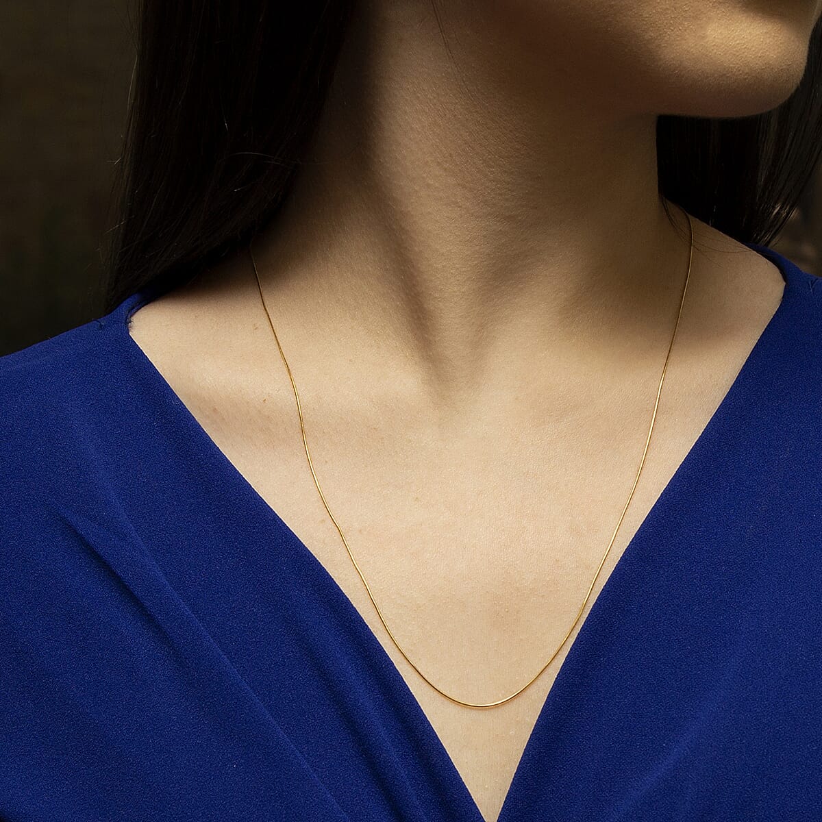 9K Yellow Gold Mini Round Snake Chain 20 Inch