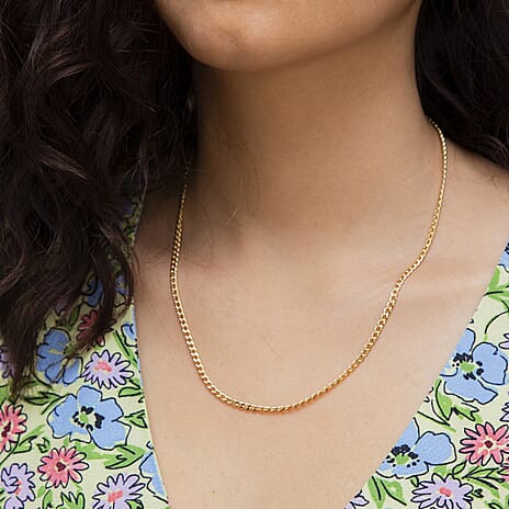 9K Yellow Gold Curb Chain With Lobster Clasp (Size - 18)