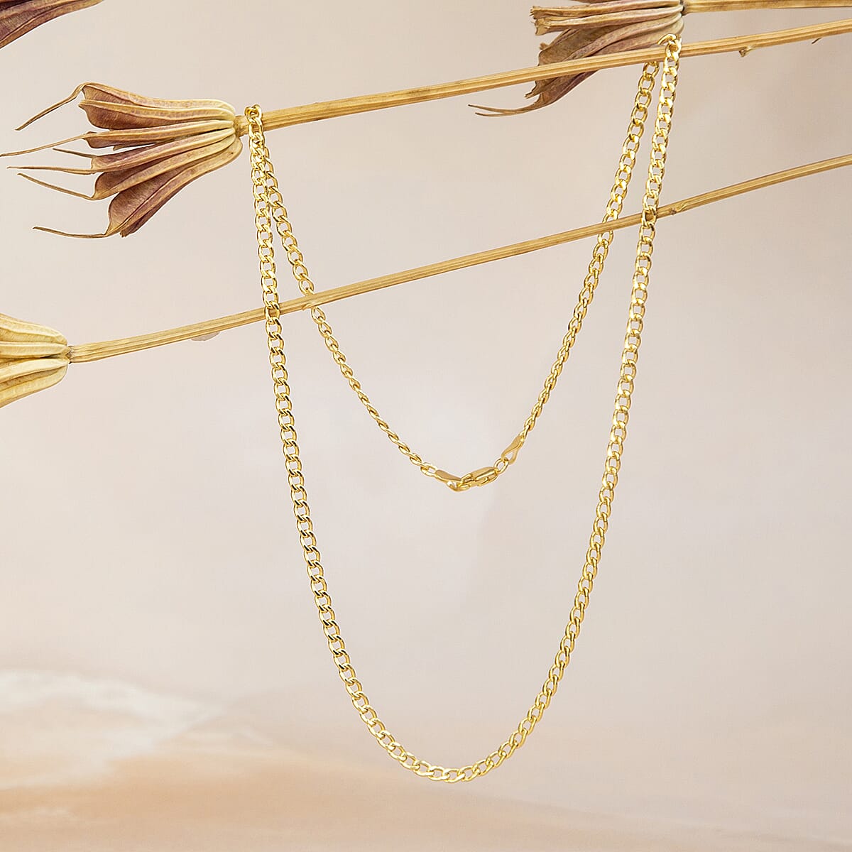 9K Yellow Gold Curb Chain 30 Inch