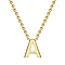 9K Yellow Gold 1mm X 4.5mm 'I' Initial Adjustable Necklace 15 to 17 Inch