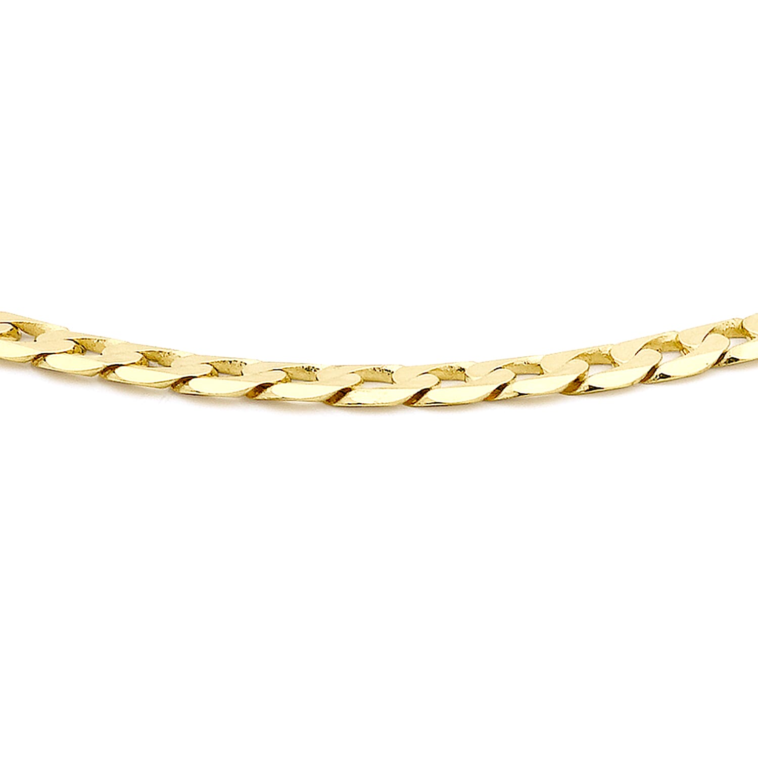 9K Yellow Gold 4mm Flat Diamond Cut Curb Bracelet 9 Inch