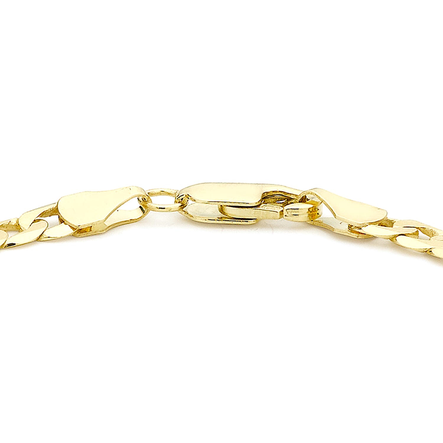 9K Yellow Gold 4mm Flat Diamond Cut Curb Bracelet 9 Inch