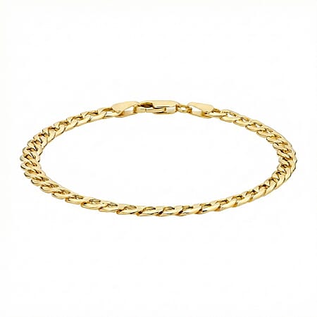 9K Yellow Gold Hollow 6 Sided Curb Chain Bracelet 7.5 Inch 9K Yellow Gold Hollow 6 Sided Curb Chain Bracelet 7.5 Inch