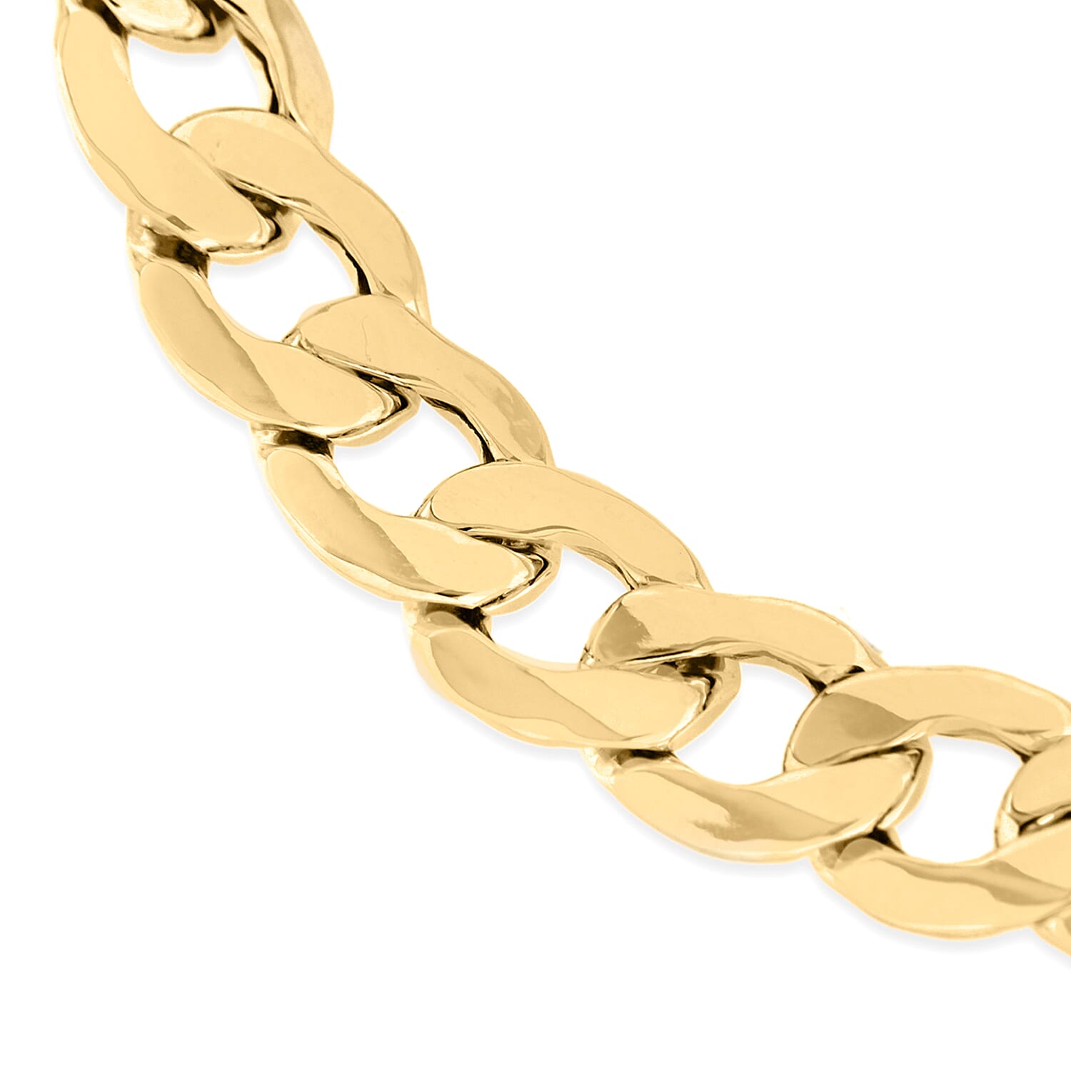 9K Yellow Gold Hollow 6 Sided Curb Chain Bracelet 7.5 Inch