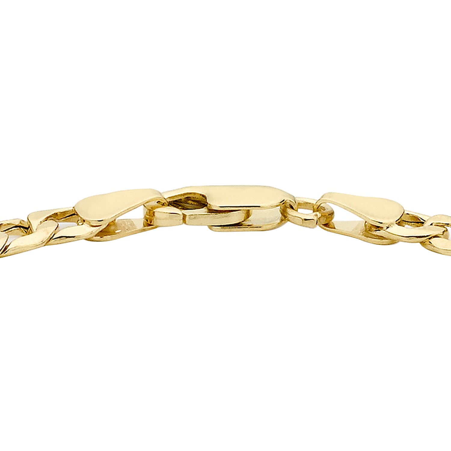 9K Yellow Gold Hollow 6 Sided Curb Chain Bracelet 8.5 Inch