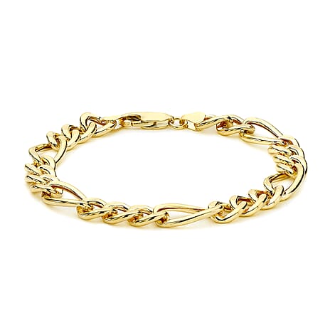 9K Yellow Gold 4mm Oval Link T Bar Belcher Bracelet 7.5 Inch