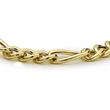 9K Yellow Gold 4mm Oval Link T Bar Belcher Bracelet 7.5 Inch