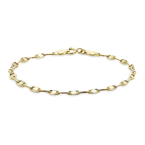 9K Yellow Gold 11.5mm X 10mm Heart Drop Bracelet 7 Inch