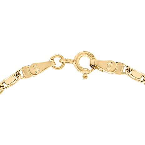 9K Yellow Gold 11.5mm X 10mm Heart Drop Bracelet 7 Inch