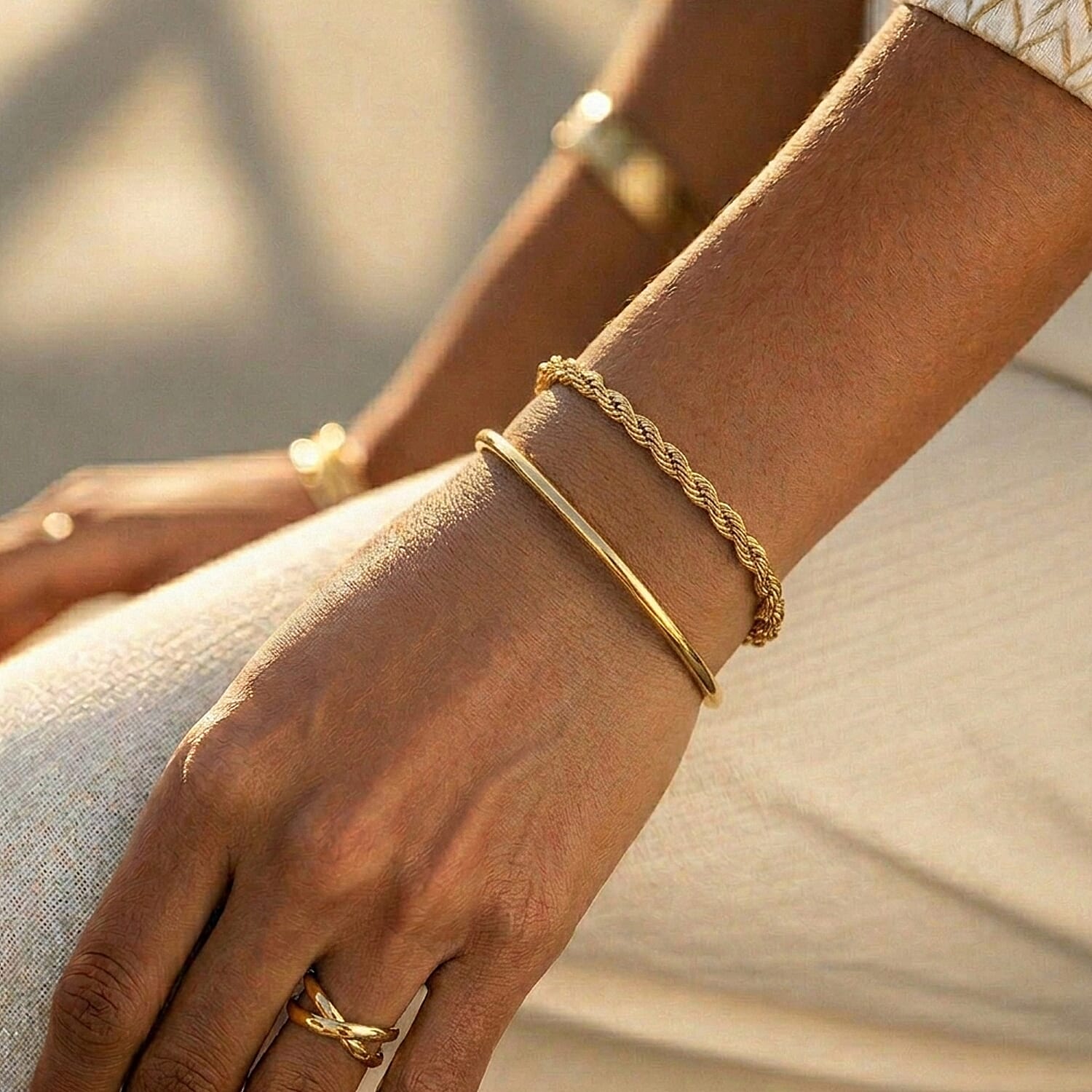 9K Yellow Gold Hollow Diamond Cut Rope Bracelet 7.5 Inch
