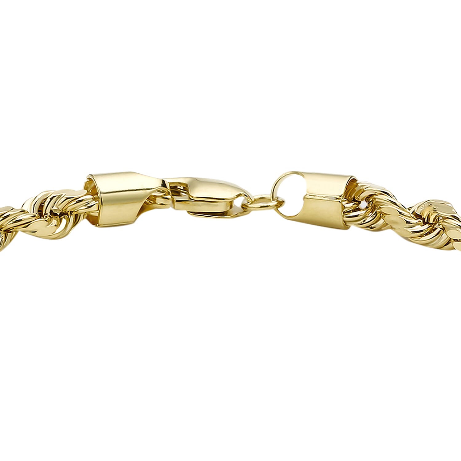 9K Yellow Gold Hollow Diamond Cut Rope Bracelet 7.5 Inch