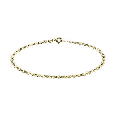 9K Yellow Gold 3mm Diamond Cut Forzatina Chain Bracelet 7.2 Inch 9K Yellow Gold 3mm Diamond Cut Forzatina Chain Bracelet 7.2 Inch